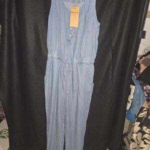 Thread & Supply Light Blue Sleeveless Jumpsuit